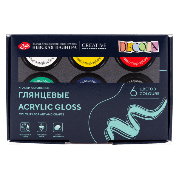 Set acril lucios Decola 6*20 ml