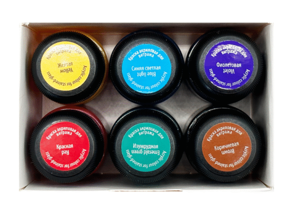 Set acril vitraj (sticla) Decola 6*20ml