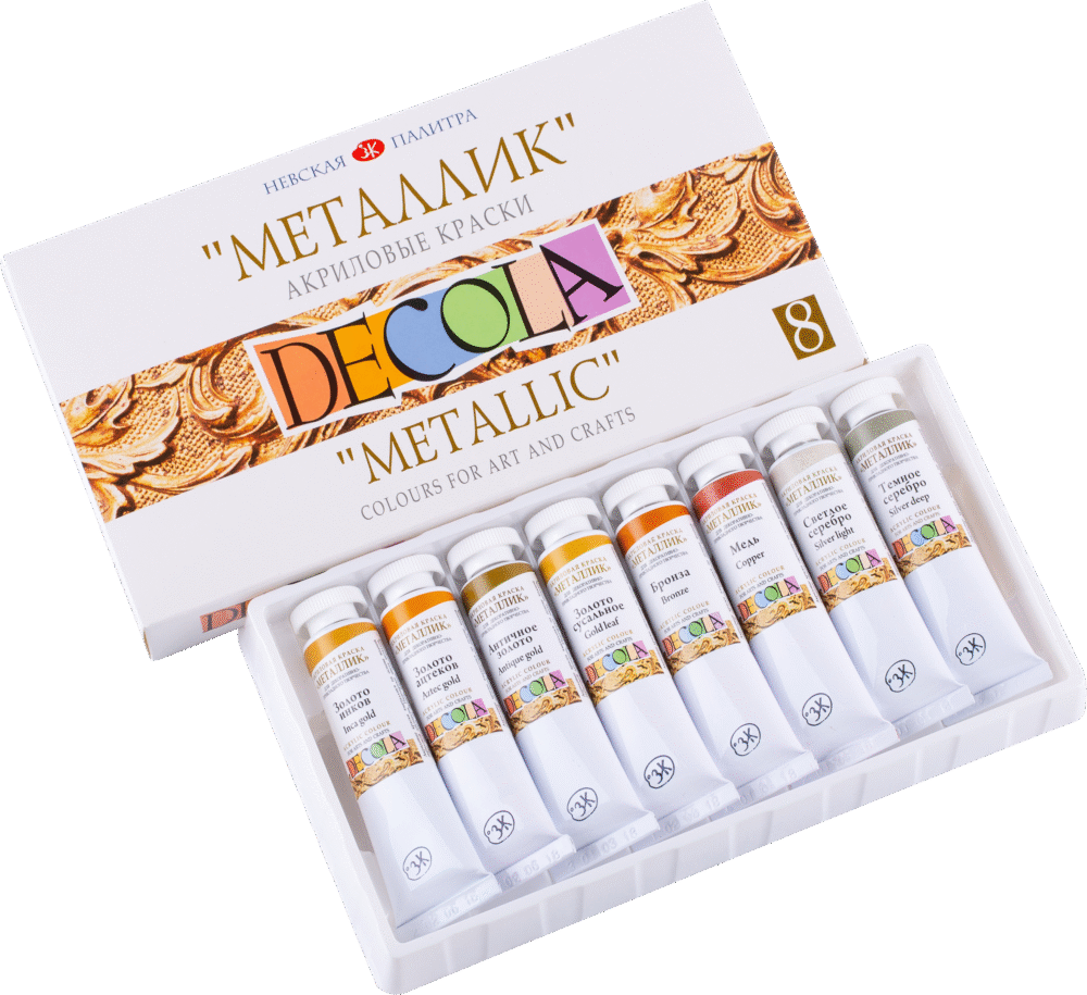 4941271 (1) Set acril metalic Decola 8*18 ml (tub.)