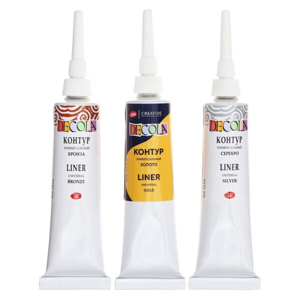 Set linere universale culori metalice Decola 3*18 ml