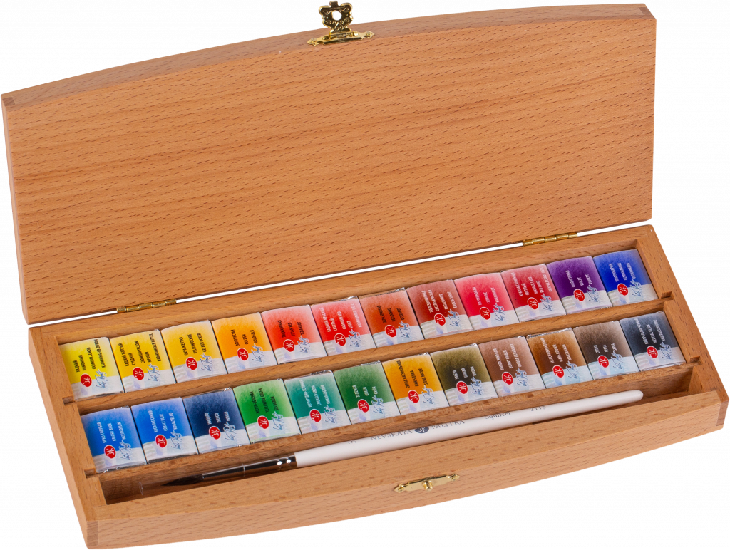 1944085 (1) Набор акварель БН 24кюветы кисть бук