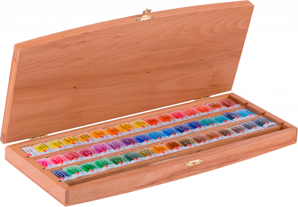 1944087 Набор акварель БН 48кювет кисть бук