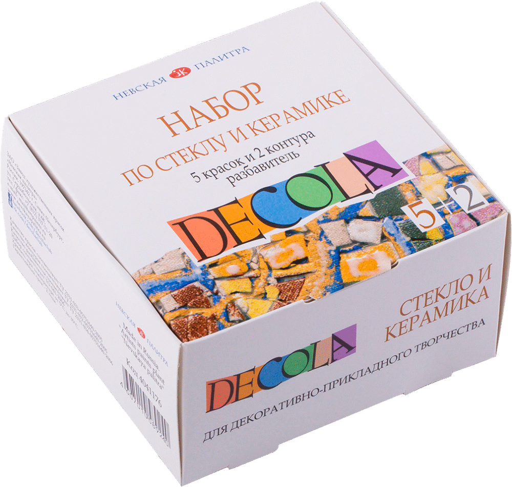 4041176 Set acril sticla si ceramica 5*20ml, 2 contururi, diluant