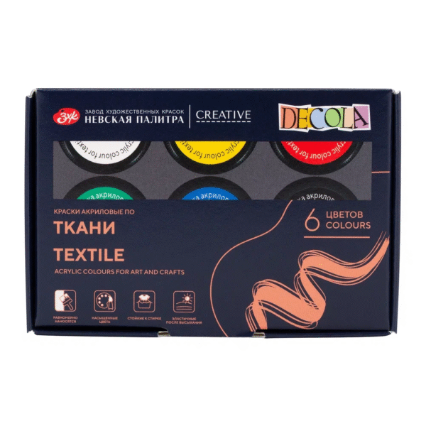 Set acril textil Decola 6*20ml