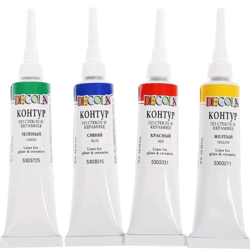 Set linere sticla si ceramica color Decola 4*18 ml