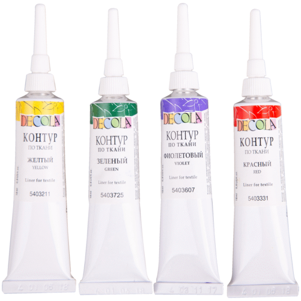 Set linere acrilice textile, color Decola 4*18 ml