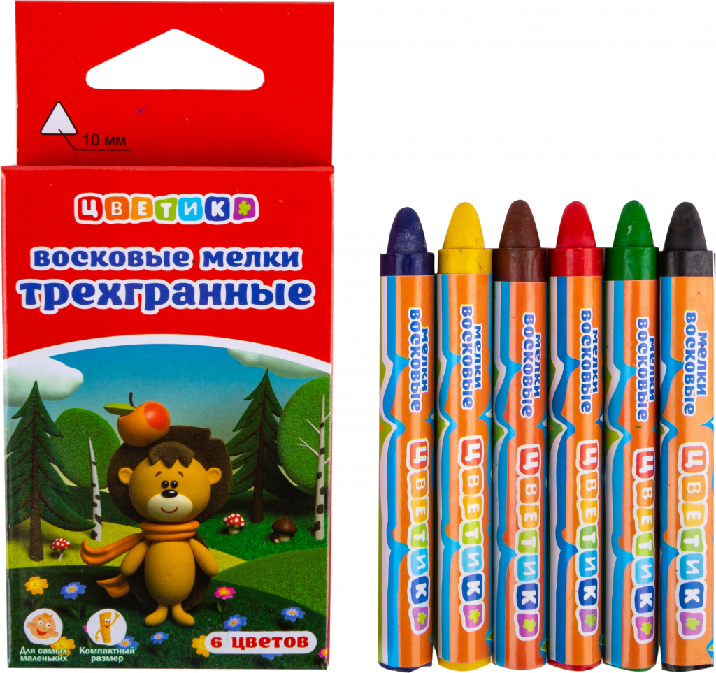 8441437 (1) Set creioane cerate triunghiulare, 6 culori