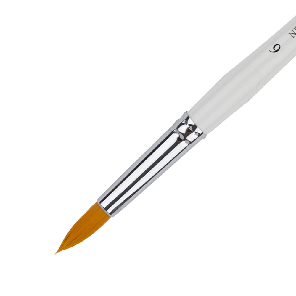 0000000000000 Синтетическая круглая кисть, "Невская палитра" с длинной ручкой. 3123