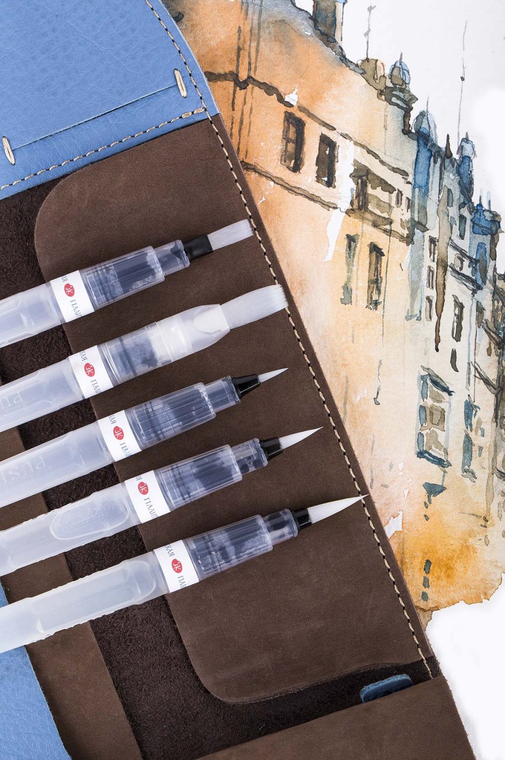 0S1A9232 Кисти с резервуаром "Невская Палитра",плоская