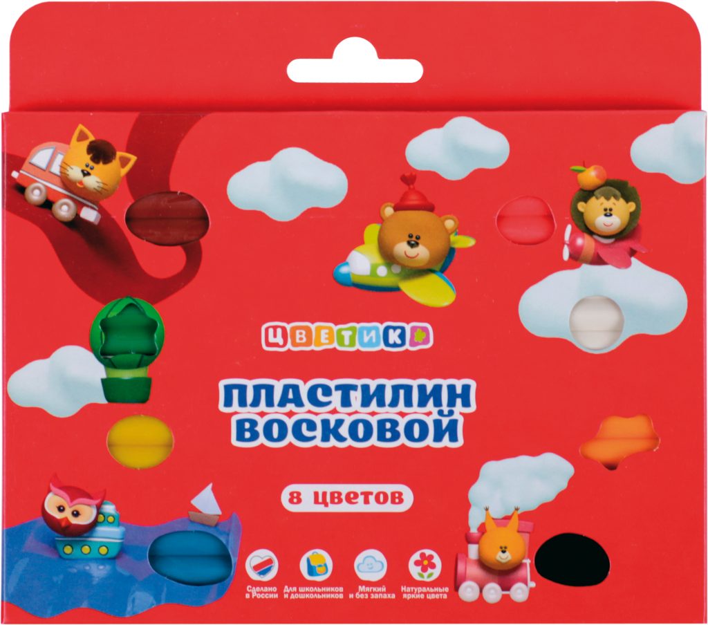 Set plastilina cerata "Tvetic" cu instrument, 120gr, 8 culori 3241696