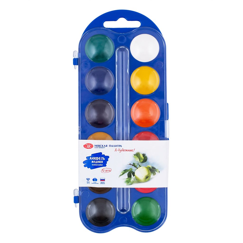 227421538 Acuarela 12 culori, cutie plastic "Я - Художник!" 227421538