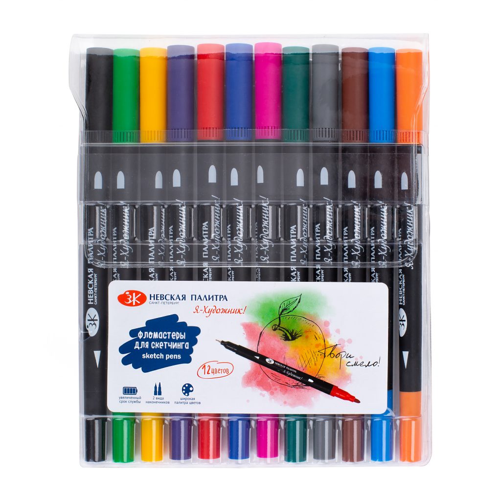 232421555 Набор двухсторонних лайнеров «Я-Художник!», 12 цветов.