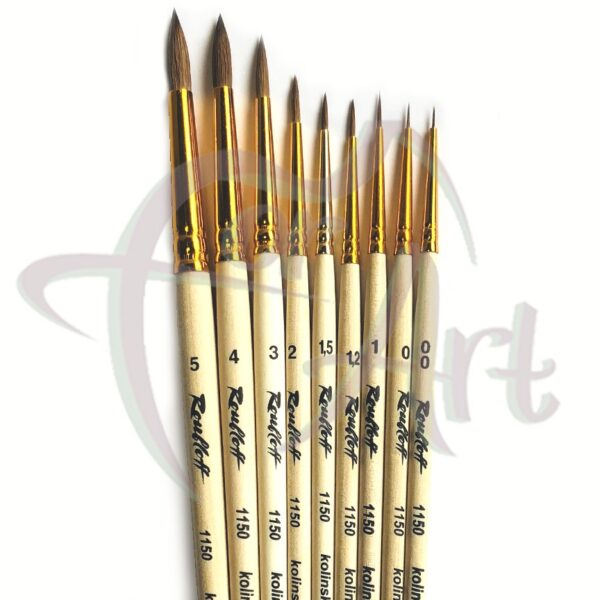 Кисть колонок круглая, ”Roubloff” с короткой ручкой. 1150