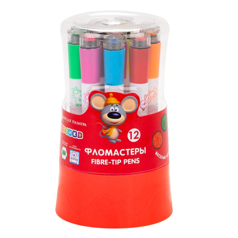 400 Набор фломастеров ''Цветик'' 12 цветов, со штампом. 47421553