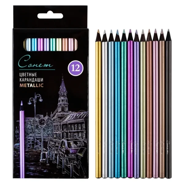 Set creioane colorate metalice "Sonnet", 12 culori. 131411234