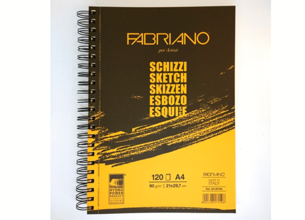 6f2h9f74gs Bloc cu spirala pentru schite A4, Fabriano SCHIZZI, 90 gr., 120 foi