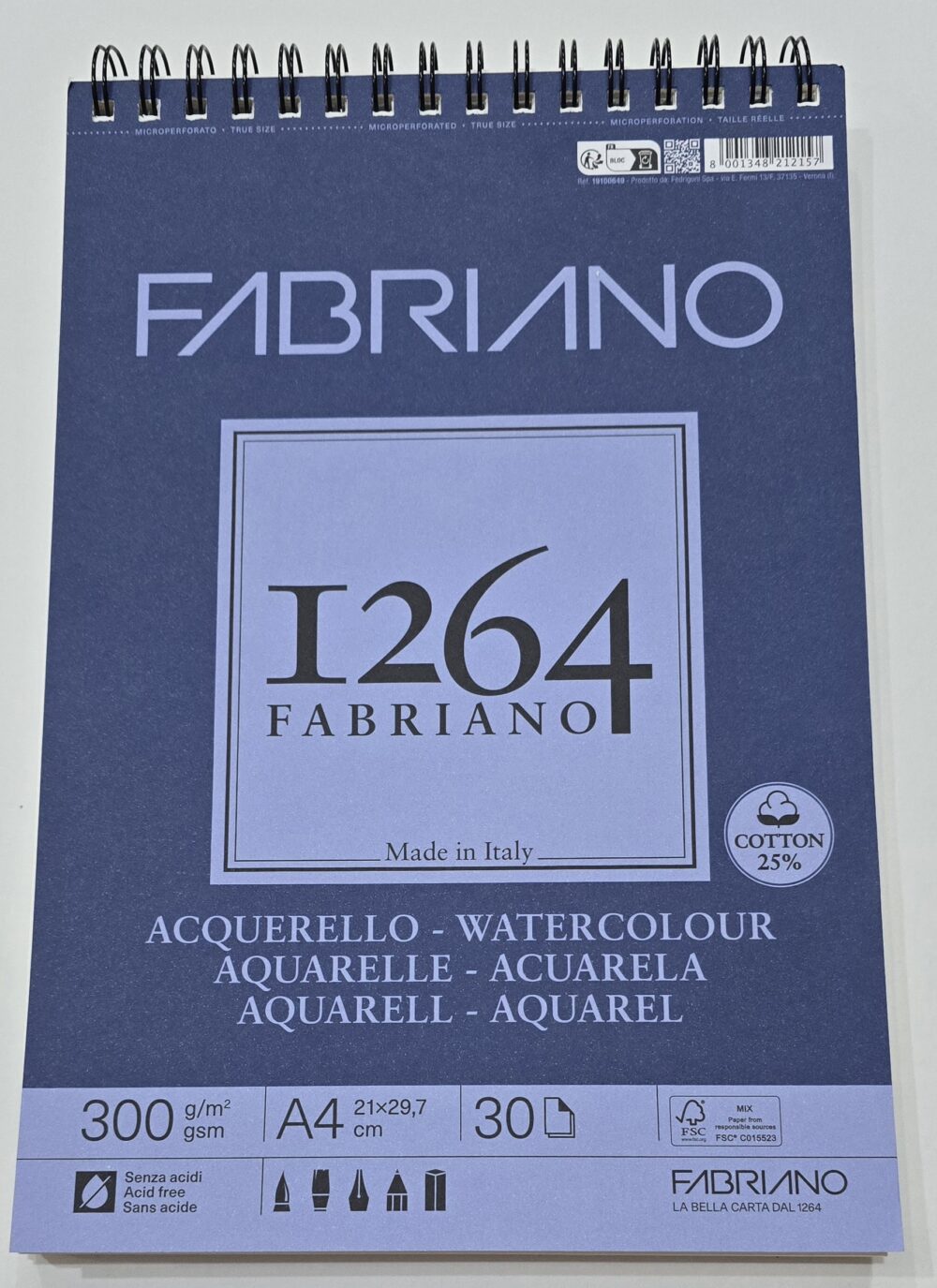 20241205_115431 Bloc cu spirala 1264 Fabriano ACUARELA A4, 300 gr., 30 foi