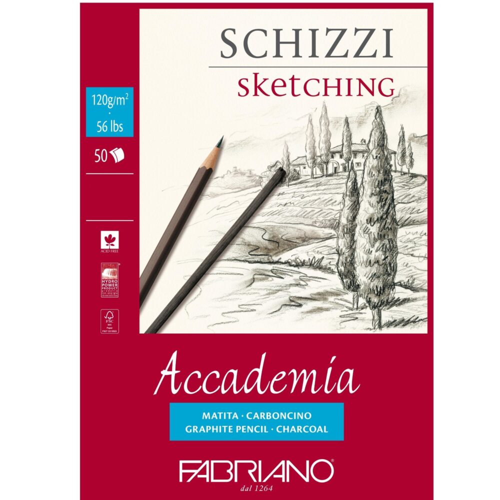 41121421 Блок для эскизов "Accademia" 14,8×21 см, 120 г., 50 л.