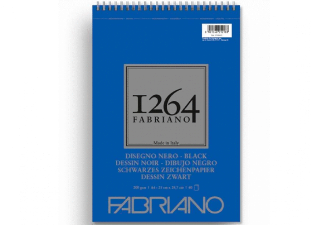 negru Блок на спирали для рисунка 1264 NERO A4, 200 г., 40 л.