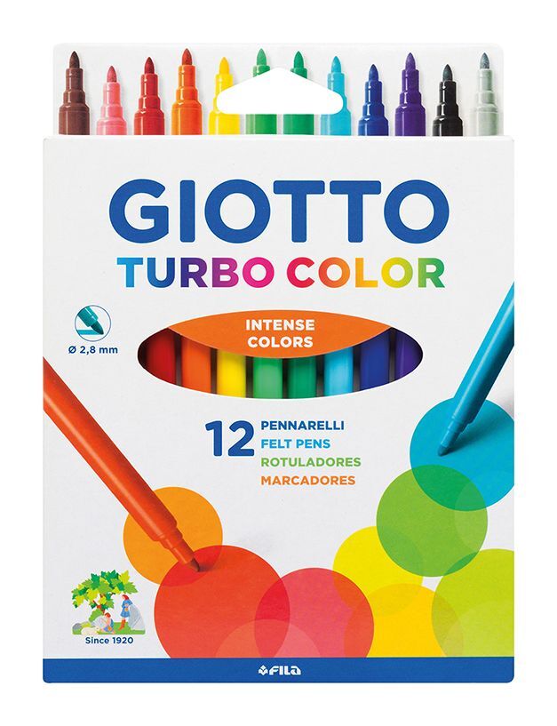 F071400 Набор фломастеров Giotto Turbo Color 12 цв.