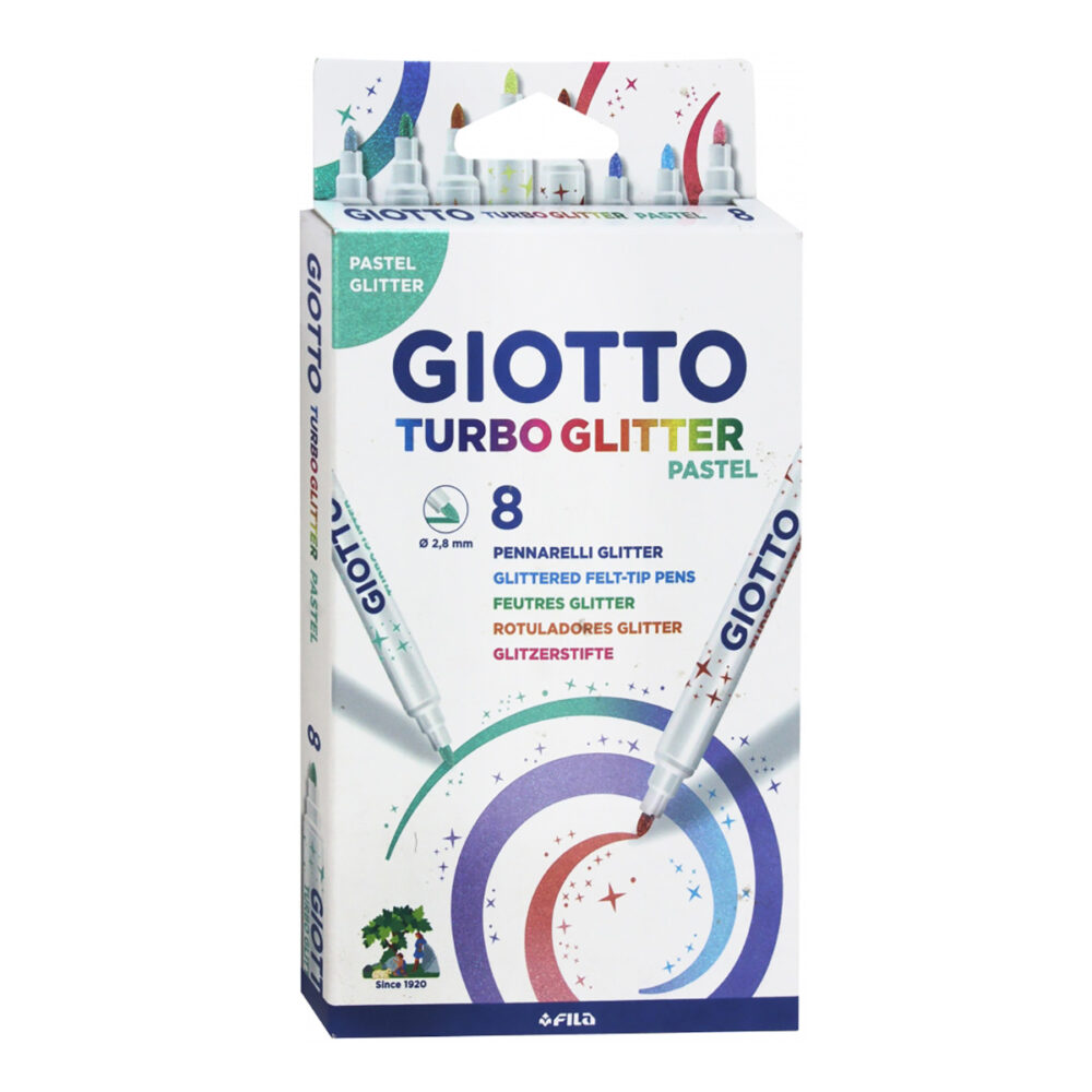 F426300 Набор фломастеров Giotto Turbo Gliter Pastel 8 цв.