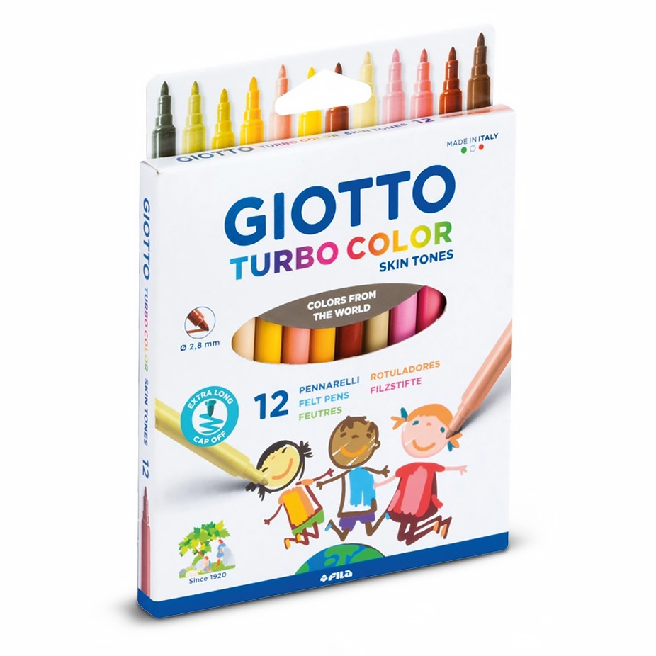 F526900 Set carioci Giotto Turbo Color 12 cul. Skin Tones