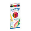 Набор цветных акварельных карандашей Giotto Colors, шестигранные, 3 мм, 12 цветов