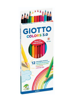 Набор цветных акварельных карандашей Giotto Colors, шестигранные, 3 мм, 12 цветов