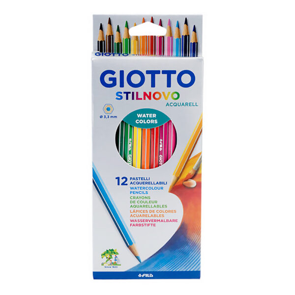 Set creioane Giotto Stilnovo Aquarell 12 culori