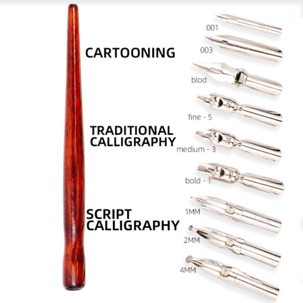 Set penite pentru caligrafie 9buc+toc.