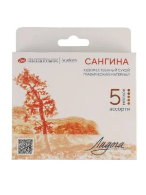 Сангина художественная ассорти Невская палитра Ладога, набор 5 штук