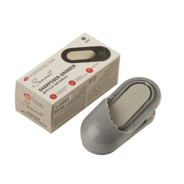Ascutitoare-smirghel cu clema "Sonet" 9,5x3,8cm gri