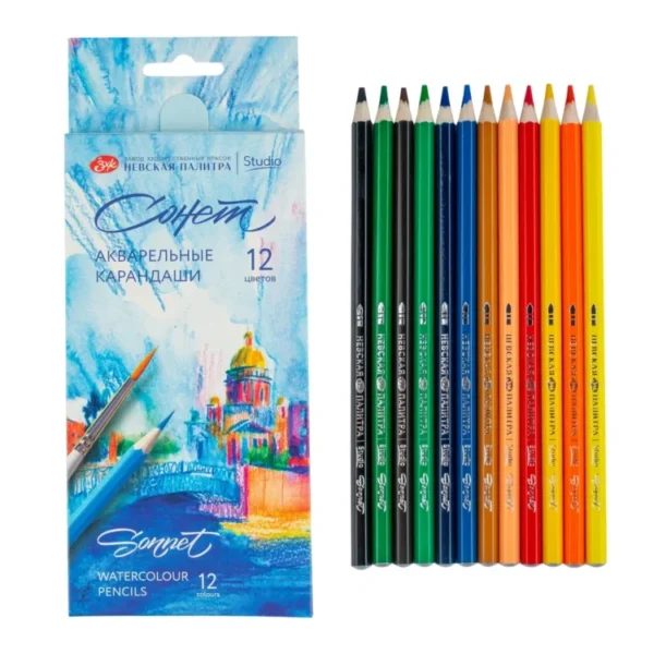 Set creioane acuarelabile "Sonet" 12 culori