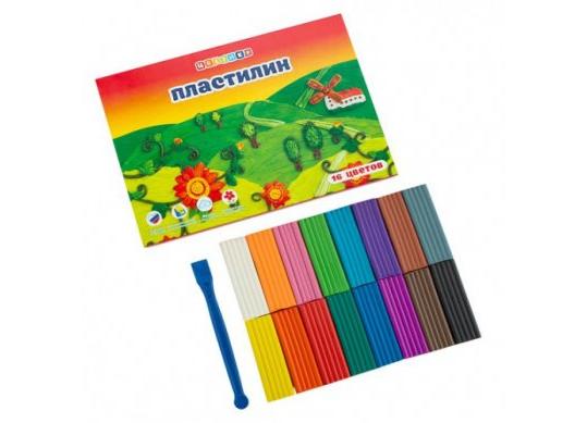 "ЦВЕТИК" Пластилин детский классический 240 г 16 цвт.