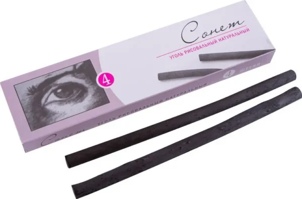 Set carbune natural pentru desen, 4 buc., 160 mm D-8/10mm